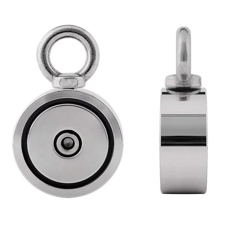 Aimant néodyme Bulldog double face + corde pêche à l'aimant